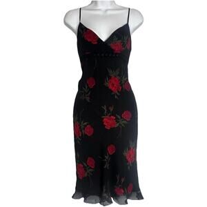 Express | Dresses | Express Black Midi Dress With Ruffle Detail | Poshmark